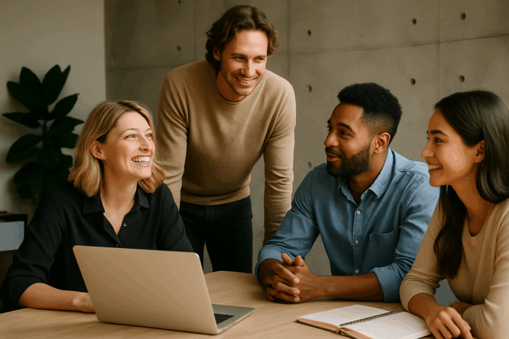 Team at Aella Creative working on creative business growth strategy